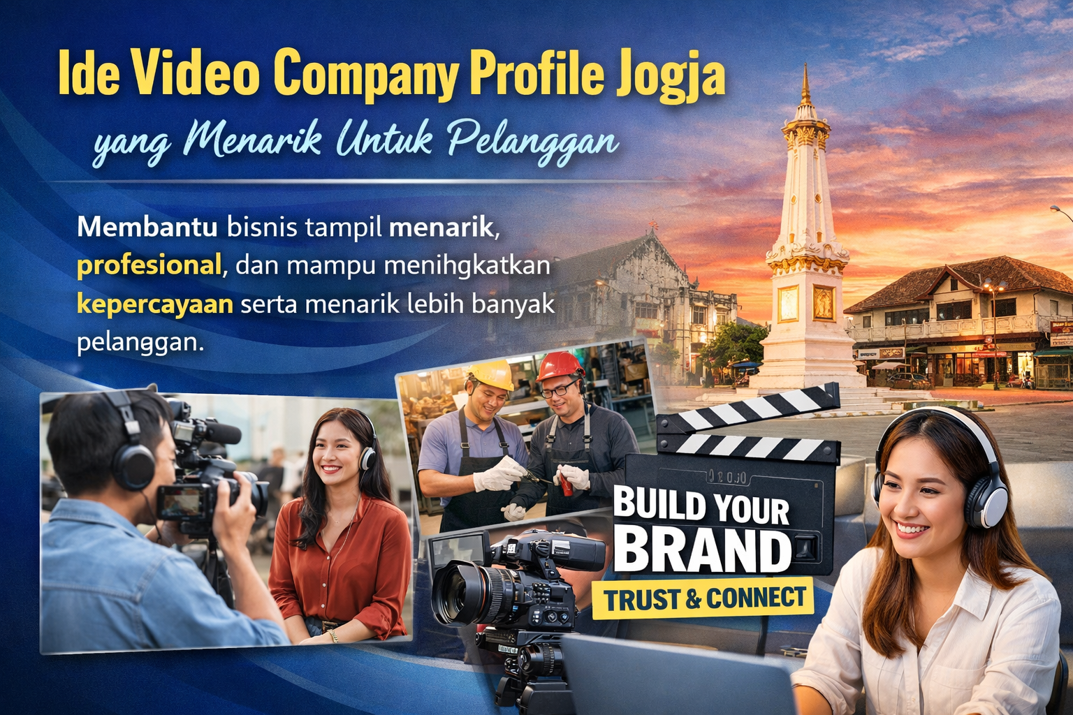 Ide video company profile Jogja membantu bisnis tampil menarik, profesional, dan mampu meningkatkan kepercayaan serta menarik lebih banyak pelanggan.