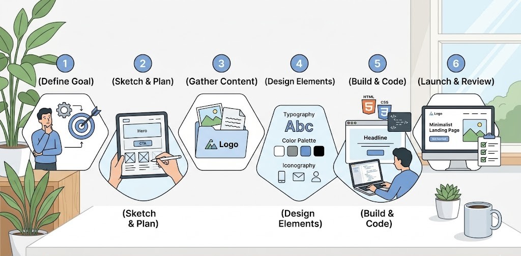 cara membuat landing minimalis