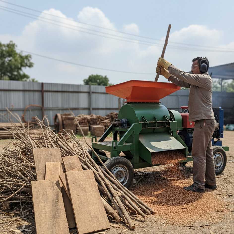 proses penghancuran limbah kayu